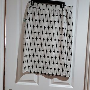 Womens navy and off white skirt.